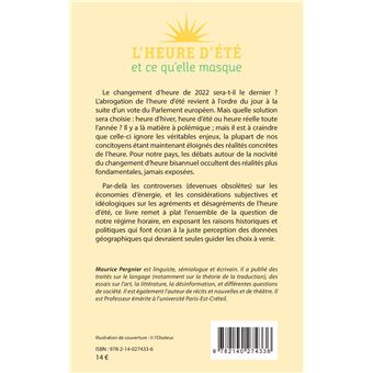 L'heure d'été et ce qu'elle masque