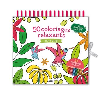 Mes blocs-notes créatifs - 50 coloriages relaxants nature