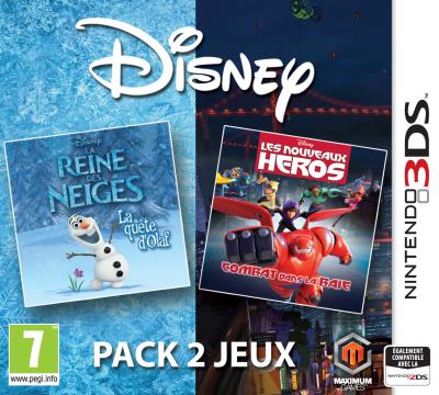 Disney Pack 2 Jeux : La Reine des Neiges : La Quête d Olaf et Les Nouveaux Héros : Combat dans la Baie 3DS