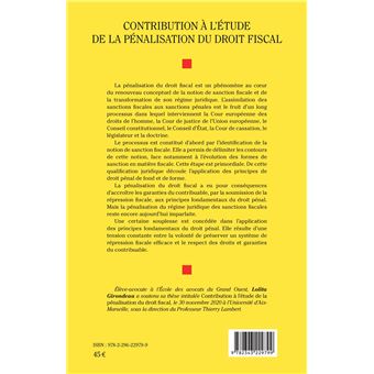 Contribution à l'étude de la pénalisation du droit fiscal