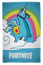 Plaid Fortnite Lama Licorne face Coral 100 x 150 cm