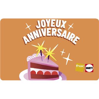 E-carte cadeau Fnac Darty Anniversaire 15E - 1