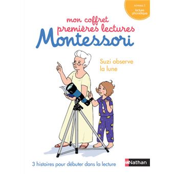 Mon coffret premieres lectures Montessori - Suzi observe la lune - niveau 1