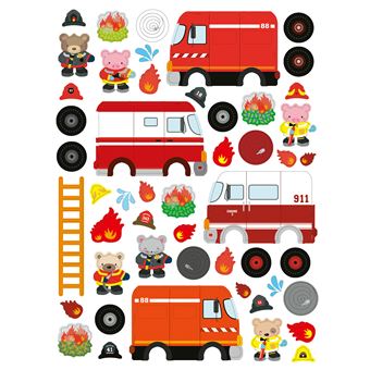 Autocollants pompiers  avec 6 décors