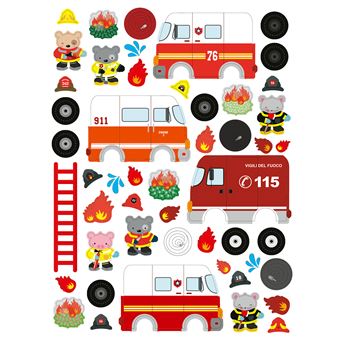 Autocollants pompiers  avec 6 décors