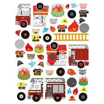 Autocollants pompiers  avec 6 décors