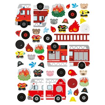 Autocollants pompiers  avec 6 décors