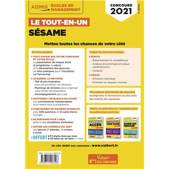 Le Tout-en-un SÉSAME - 12 sujets blancs - Ecrits et oraux - Tutos offerts