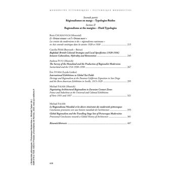 Modernités pittoresques. Picturesque Modernities