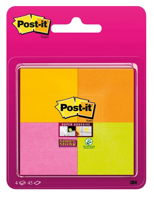 Bloc de 180 feuilles Post-it Super adhésive 4,76 cm