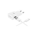 Chargeur secteur rapide USB-C 2A Samsung + Câble USB Blanc