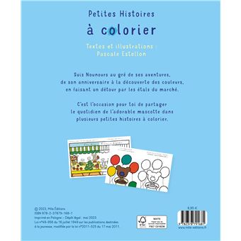 Petites histoires à colorier : les aventures de nounours