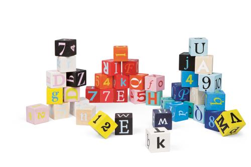 Kubix Janod 40 Cubes Lettres + Chiffres