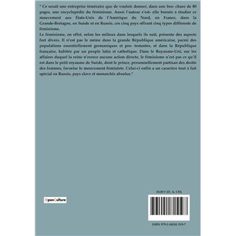Le féminisme aux États-Unis, en France, dans la Grande-Bretagne, en Suède et en Russie