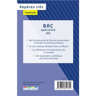 Repères clés bac spécialité SES