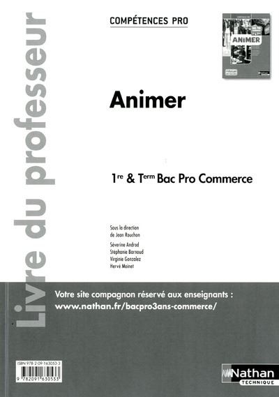 Animer 1ère et Term Bac pro commerce