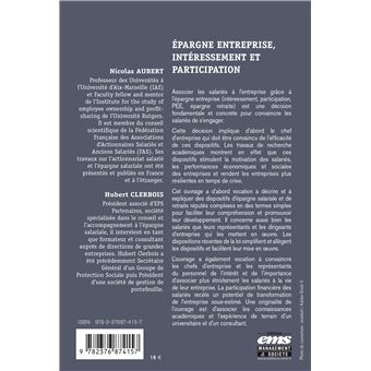 Épargne entreprise, intéressement et participation