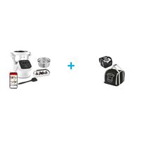 Robot cuiseur Multifonctions Moulinex Companion XL HF80DB10 1550 W Blanc + Housse de transport Moulinex Companion XF38L810 Noir