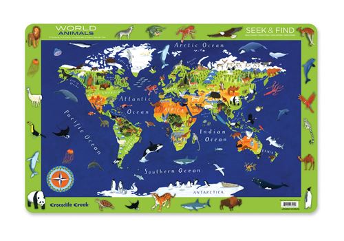 Crocodile Creek placemat Wereld dieren