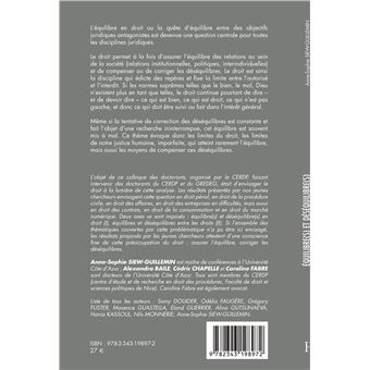 Equilibre(s) et déséquilibre(s) en droit