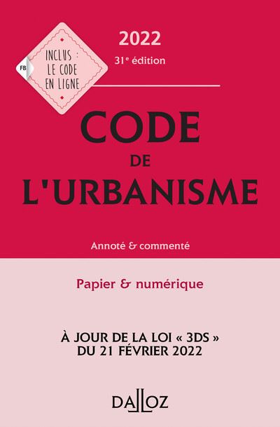 Code de l'urbanisme 2022, annoté et commenté
