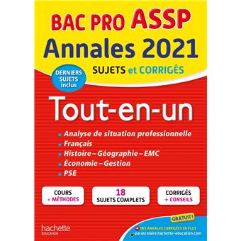 Annales Bac 2021 Tout En Un Bac Pro Assp Broche Collectif Achat Livre Fnac