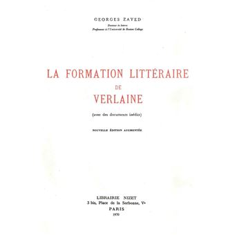 La Formation littéraire de Verlaine