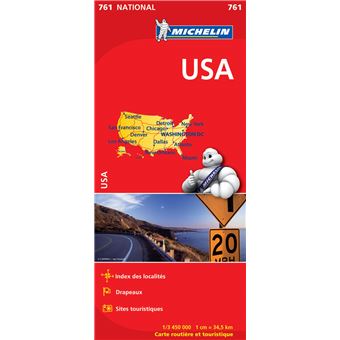 livre carte routiere michelin Carte nationale 761 usa 1/3450000   broché   Collectif Michelin 