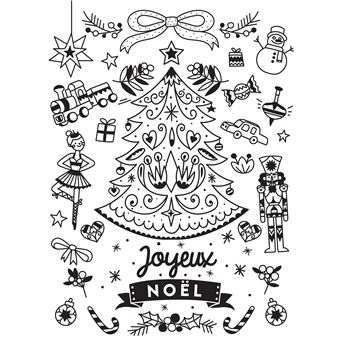 Décorations sur vitres Joyeux Noël ! - boîte avec accessoires
