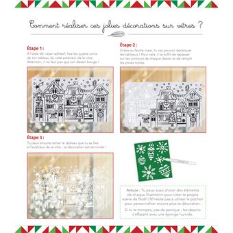Décorations sur vitres Joyeux Noël ! - boîte avec accessoires