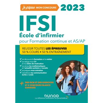 IFSI 2023 Concours Formation continue et Passerelle AS-AP - 50% Cours - 50% Entraînement