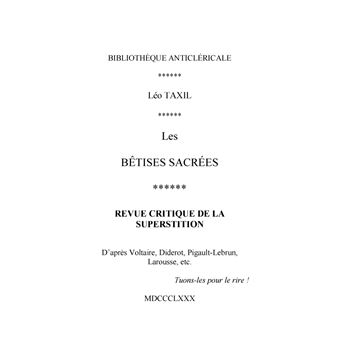 Les Bêtises Sacrées