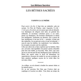 Les Bêtises Sacrées