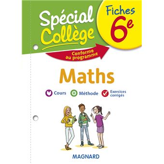 Spécial Collège Fiches Maths 6e - 1