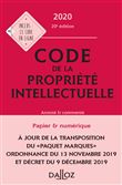 Code de la propriété intellectuelle 2020, Annoté et commenté - 20e ed.