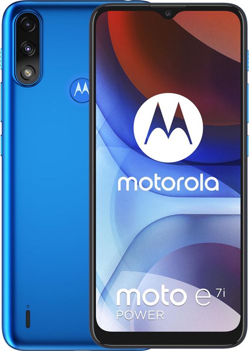 Motorola Moto E7I Power - 4G Smartphone - Double Sim - Ram 2 Go / Mémoire Interne 32Go - Microsd Slot - Écran LCD - 6.5" - 1600 X 720 Pixels (60 Hz) - 2X Caméras Arrière 13 Mp, 2 Mp - Front Camera 5 Mp - Bleu Tahiti