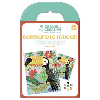 Kit Graine Créative bertrand le toucan tableau en sequins