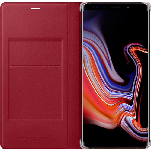 Samsung Leather Wallet Cover Ef-Wn960 - Étui à Rabat pour Téléphone Portable - Cuir De Veau - Rouge - pour Galaxy Note9, Note9 Enterprise Edition, Note9 Ultimate Edition