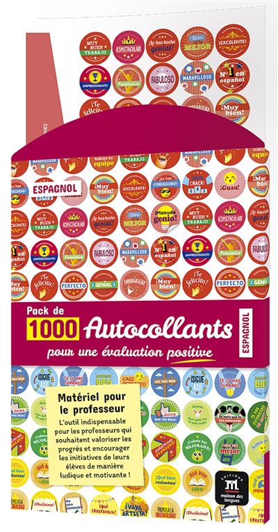 Pack De 1000 Autocollants Espagnol Pour Une évaluation Positive - 