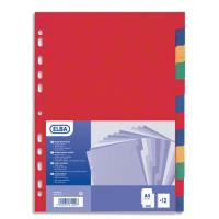 Jeu d'intercalaires en carte lustrée Elba 24x30 cm, 12 positions