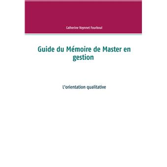 Guide du Mémoire de Master en gestion