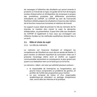Guide du Mémoire de Master en gestion