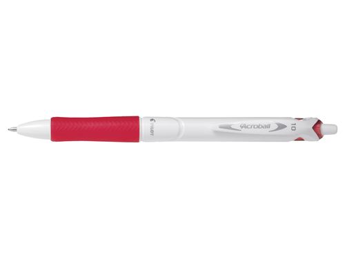 Stylo bille Pilot Acroball Pure white BeGreen pointe moyenne Rouge
