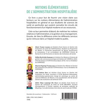 Notions élémentaires de l'administration hospitalière