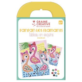 Kit Graine Créative fanfan les flamants tableau en sequins