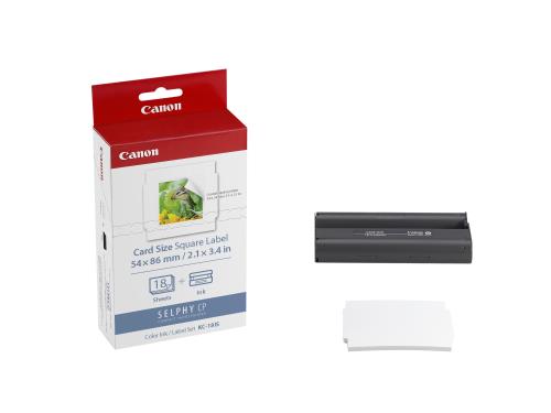 Canon KC-18IS - Kit cassette à ruban d'impression + papier - pour SELPHY CP1000, CP1200, CP1300, CP820, CP900, CP910