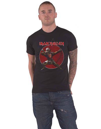 T-shirt Officiel Iron Maiden 'Fear Of The Dark Eddie Vertical Logo' - Noir - Neuf Avec étiquettes