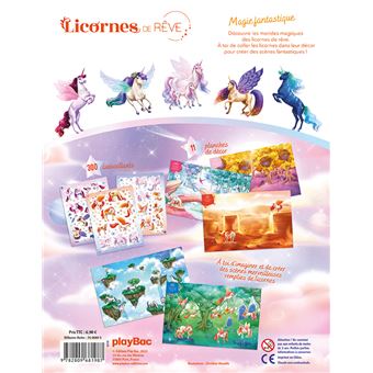 Licornes de rêve - Cahier de stickers - Magie fantastique
