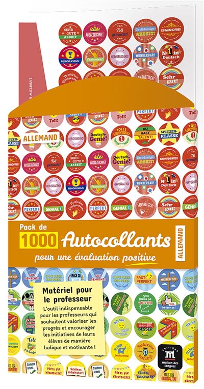 Pack de 1000 autocollants Allemand pour une évaluation positive