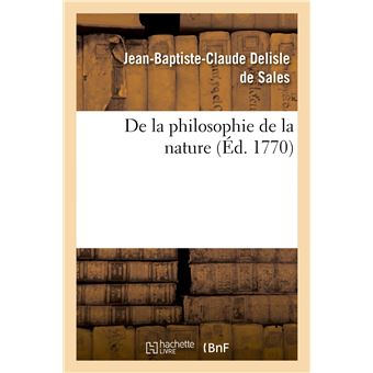 De la philosophie de la nature (éd 1770)